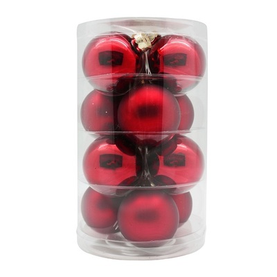 Набор ёлочных шаров INGES Christmas Decor GmbH, стекло, 6 см, красный блестящий/матовый, 12 шт в уп Артикул: 12319C105
