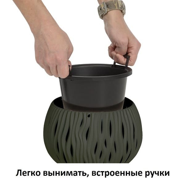 Кашпо для цветов Prosperplast Sandy Bowl 3,9л, серый Артикул: DSK290-405U