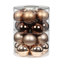 Набор ёлочных шаров INGES Christmas Decor GmbH, стекло, 6 см, коричневый/бежевый, 20 шт в уп Артикул: 15101C106
